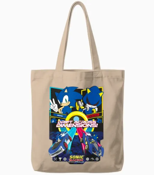 Sonic the Hedgehog: Crossworlds Tote Bags in Natural