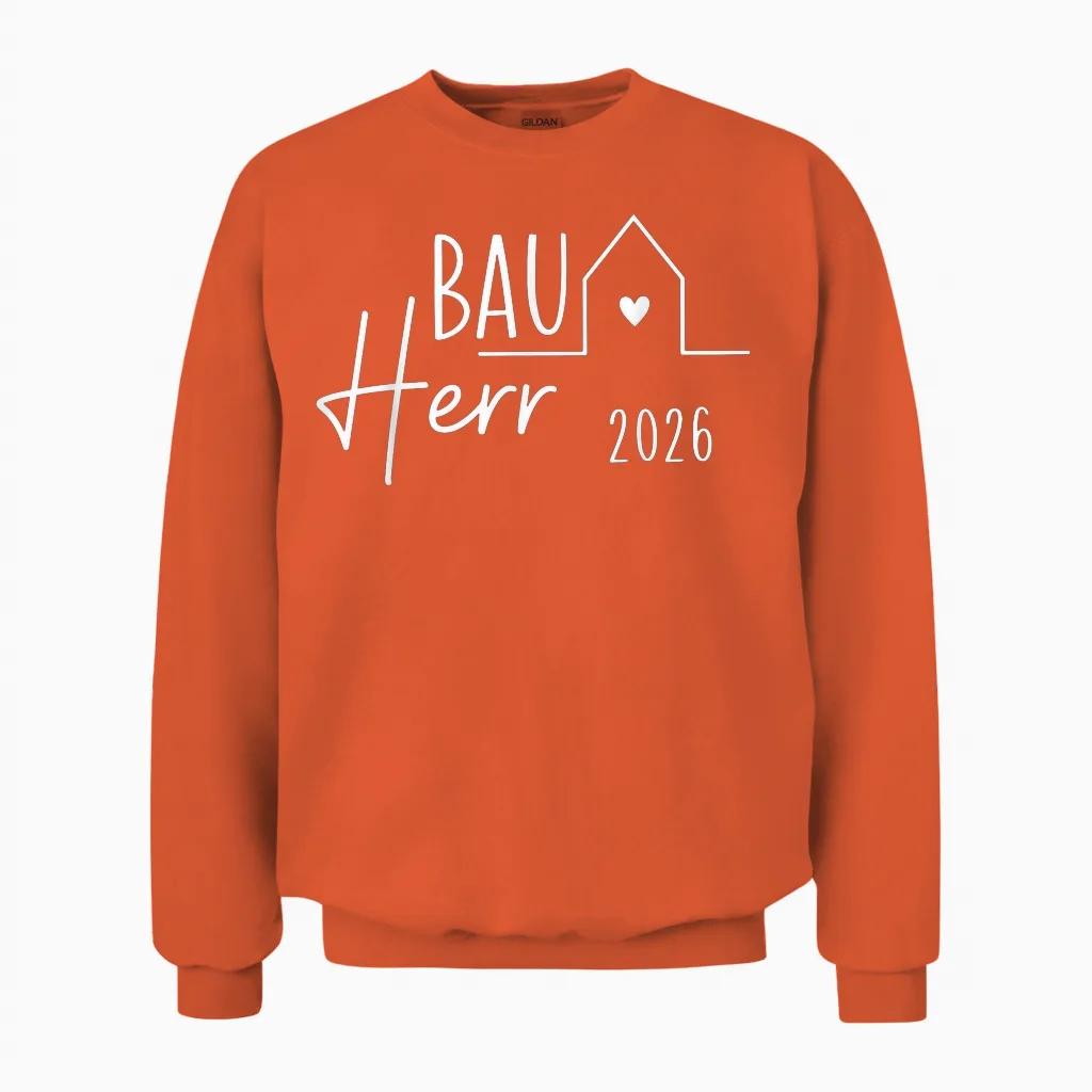 Bauherr 2026 Hausbau Unisex Sweatshirt in Orange