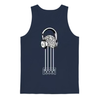 Brained Bass Guitar Unisex Tank Top - Navy – 1