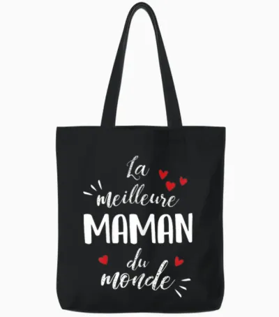 World's Best Mom Super Gift Mother's Day T-Shirt, Black Tote Bags - Black