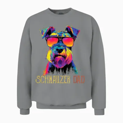 Motif Schnauzer Amusant Pour Hommes Et Femmes Amoureux Des Chiens Unisex Sweatshirt - Sport Grey