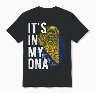 Funny It's in My Dna Bosnien-Herzegowina-Flagge Fingerabdruck Unisex T-Shirt - Black