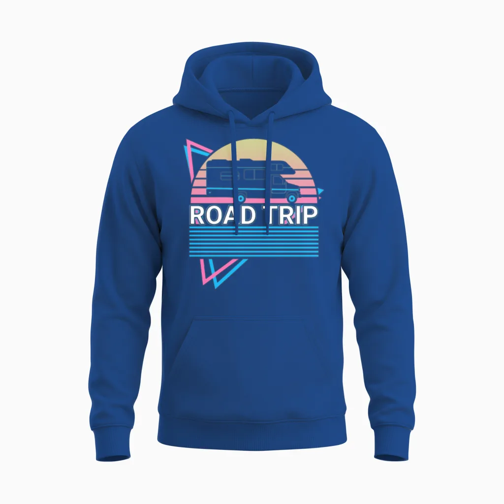 Road Trip Retro - Travel Unisex Hoodie in Royal