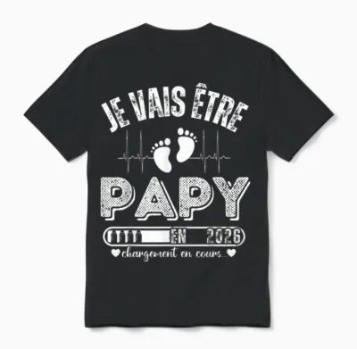 Je Vais être Papy En 2026 Annonce Grossesse Originale Unisex T-Shirt - Black