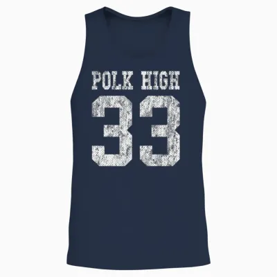 Polk High School Football Jersey 33 Aged Look Unisex Tank Top - Navy