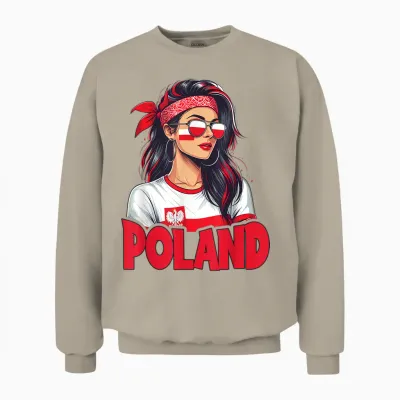 Polen Flagge Frau Sonnenbrille Mädchen Polska Unisex Sweatshirt - Sand