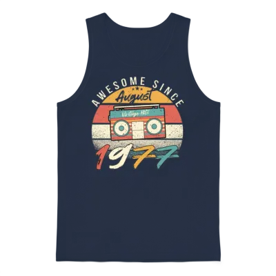 1977 July Retro Unisex Tank Top - Navy