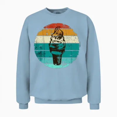 Ice Cream - Retro Unisex Sweatshirt - Light Blue