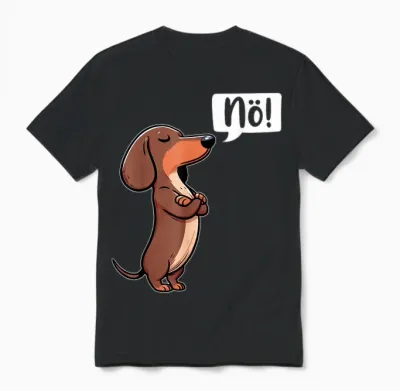 Dickköpfiger Rauhaardackel Nö Dachshund Dog Funny Dog T-Shirt, Black Unisex T-Shirt - Black
