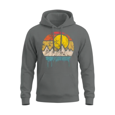 Sunset Retro Unisex Hoodie - Graphite Heather