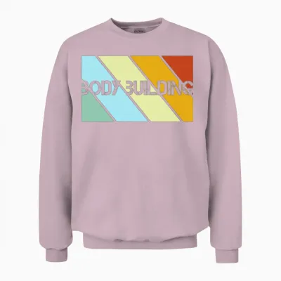 Body Building Retro Unisex Sweatshirt - Light Pink