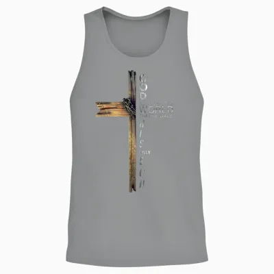 Son of God Jesus Christ Cross Christian 9 John 3 16 Unisex Tank Top - Sport Grey