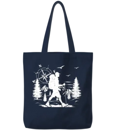 Hiking Men Hiking Lover Mountain Hiking Men Tote Bags - Navy