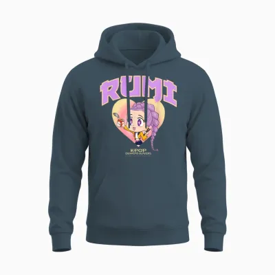Kpop Demon Hunters Rumi Collegic Officially Licensed Unisex Hoodie - Dark Heather