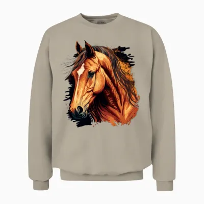 Amazing Horse Drawing Unisex Sweatshirt - Sand