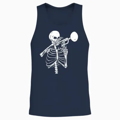 Trompetenliebhaber Für Immer - Skelett Spielt Trompete Unisex Tank Top - Navy