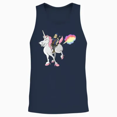 Unicorn Fart Unisex Tank Top - Navy