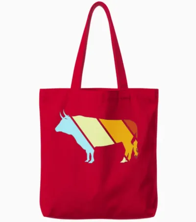 Bull Retro Tote Bags - Red