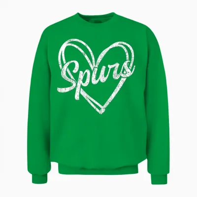 Retro Vintage Spurs Heart Unisex Sweatshirt - Irish Green