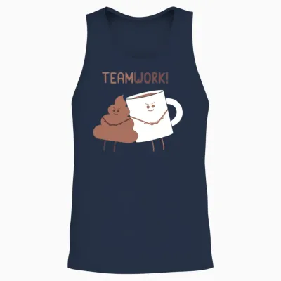 Teamwork Motivation Gift Funny Design Unisex Tank Top - Navy