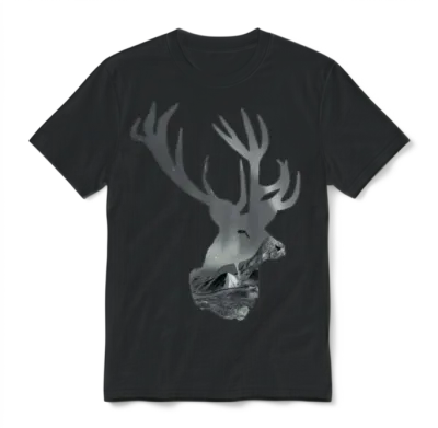 Beautiful Head of Deer Unisex T-Shirt - Black