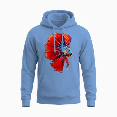 Betta Retro Unisex Hoodie - Carolina Blue
