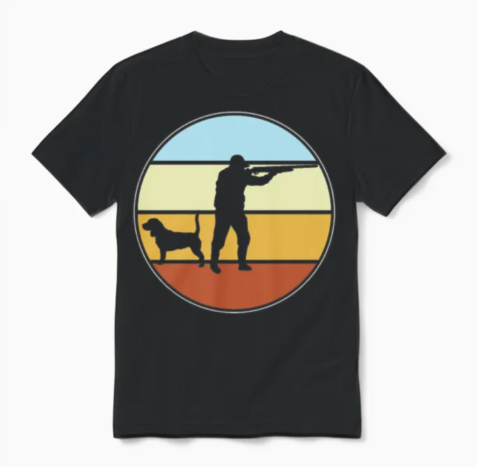 Hunting Retro Unisex T-Shirt in Black
