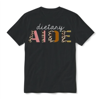 Dietary Aide Leopard Print Funny Gift Unisex T-Shirt - Black