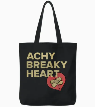 Lyriclyfe - Sweatshirt - Achy Breaky Heart Tote Bags - Black