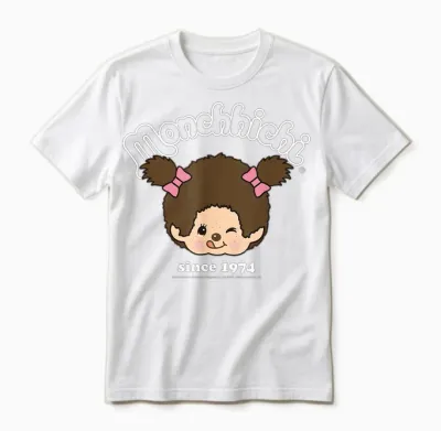 Monchhichi Since 1974 Happy Little Fluffy Girl Unisex T-Shirt - White