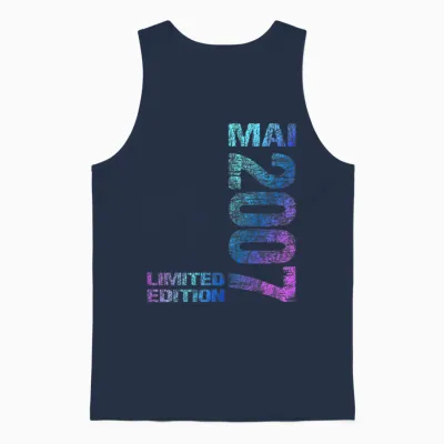 Mai 2007 Junge Mädchen 19. Geburtstag Limited Edition 19 Unisex Tank Top - Navy