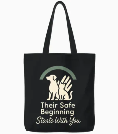 Animal Shelter Worker Animal Rescue Volunteer Tote Bags - Black