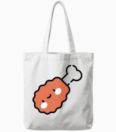 Funny Eat Chicken Tote Bags - White