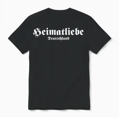 Heimatliebe Germany Patriot Politics Statement Demo T-Shirt, Black Unisex T-Shirt - Black