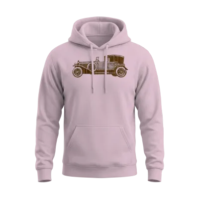 Retro Car Unisex Hoodie - Light Pink