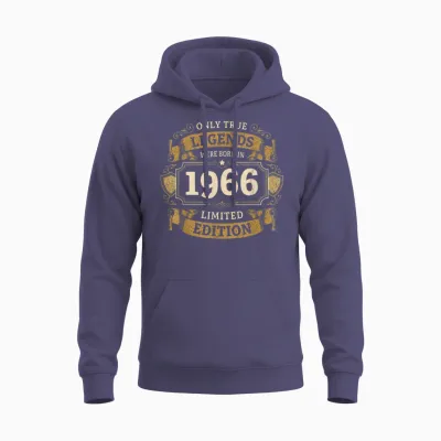 Geschenk 60. Geburtstag Vintage 1966 60 Jahre Retro Unisex Hoodie - Heather Sport Dark Navy