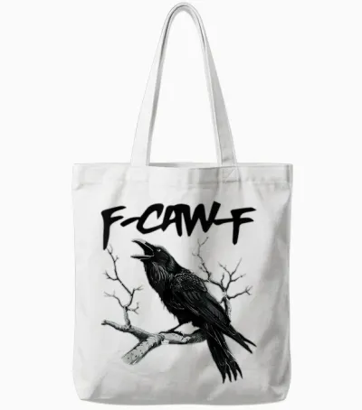 F-Caw-F Tote Bags - White