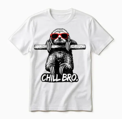 Lustiges Chill Bro Faultier Mit Sonnenbrille Unisex T-Shirt - White