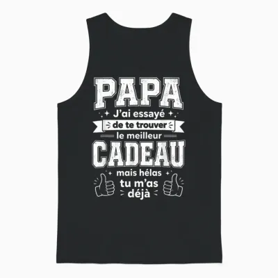 Fete Des Peres Idea Personalise for Dad Unisex Tank Top - Black