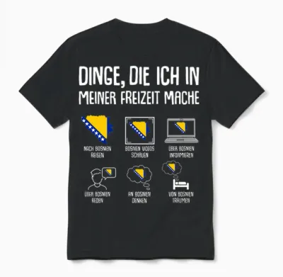 Bosnien Reise Damen Herren Kinder Langarmshirt Unisex T-Shirt - Black