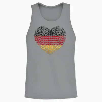Deutschland Flaggenherz Aus Kleinen Herzen Schwarz Rot Gold Unisex Tank Top - Sport Grey