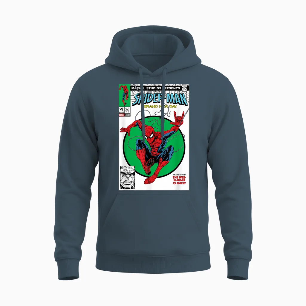 Marvel Studios Spider-Man: Bnd Movie 2026 Comic Cover Homage Unisex Hoodie in Dark Heather