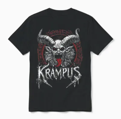 Kramperl Perchten Knecht Ruprecht Christmas Demon Krampus T-Shirt, Black Unisex T-Shirt - Black