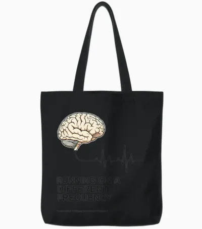 Laufen Auf Einer Anderen Frequenz Adhs Autismus Neurodivergent Tote Bags - Black