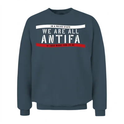 We Are All Antifa (wht) Unisex Sweatshirt - Dark Heather