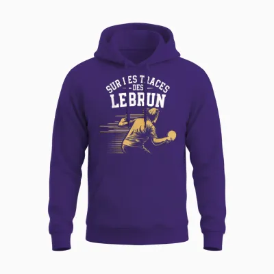 In the Footsteps of Lebrun Gift Table Tennis Ping-Pong T-Shirt, Black, S Unisex Hoodie - Purple