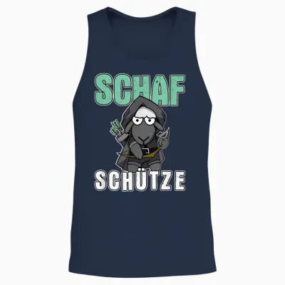 Sheep Archer Archery Word Game T-Shirt, Black Unisex Tank Top - Navy