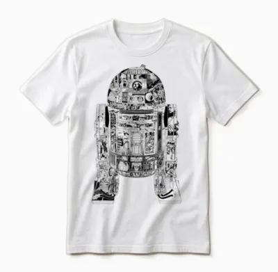 Star Wars Epic R2-D2 Panel Schematics Design Unisex T-Shirt - White