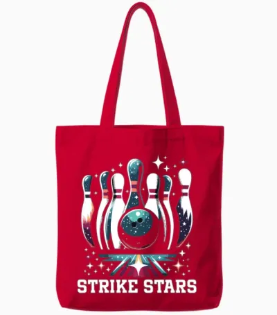 Funny Bowling Team Bowler Strike Bowling Club Tote Bags - Red