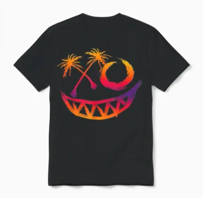 Techno Tropical Music Rave Face Summer Fest T-Shirt, Black, S Unisex T-Shirt - Black